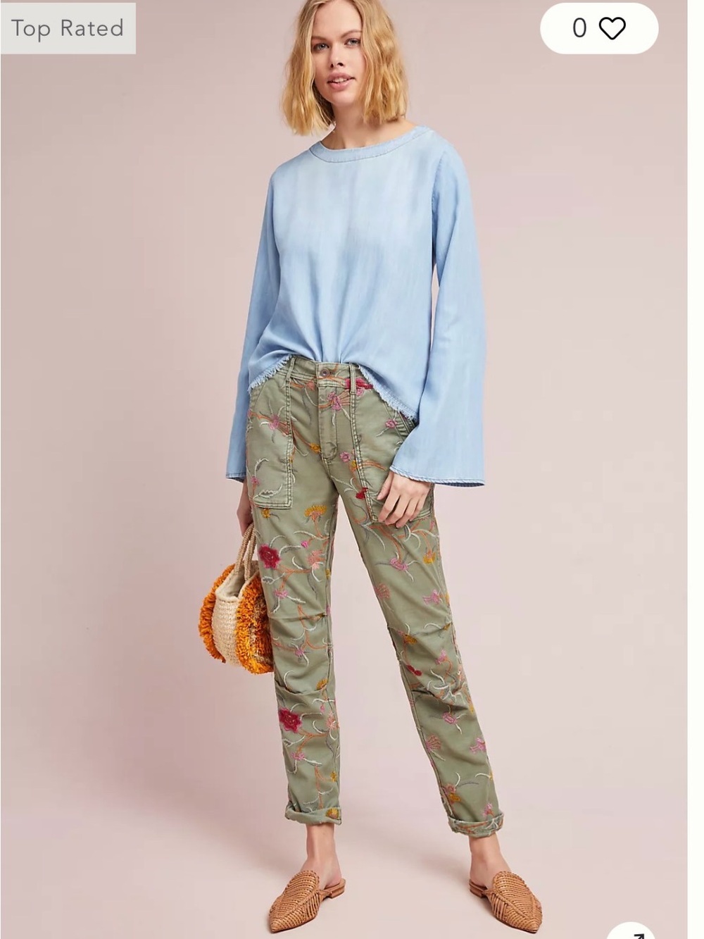 Anthropologie Floral Wanderer Utility Pants